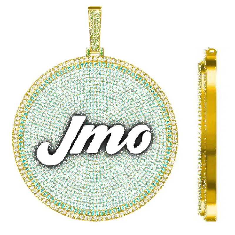 CUSTOM LETTER NECKLACE 3D BIG DISC made by The GUU Shop