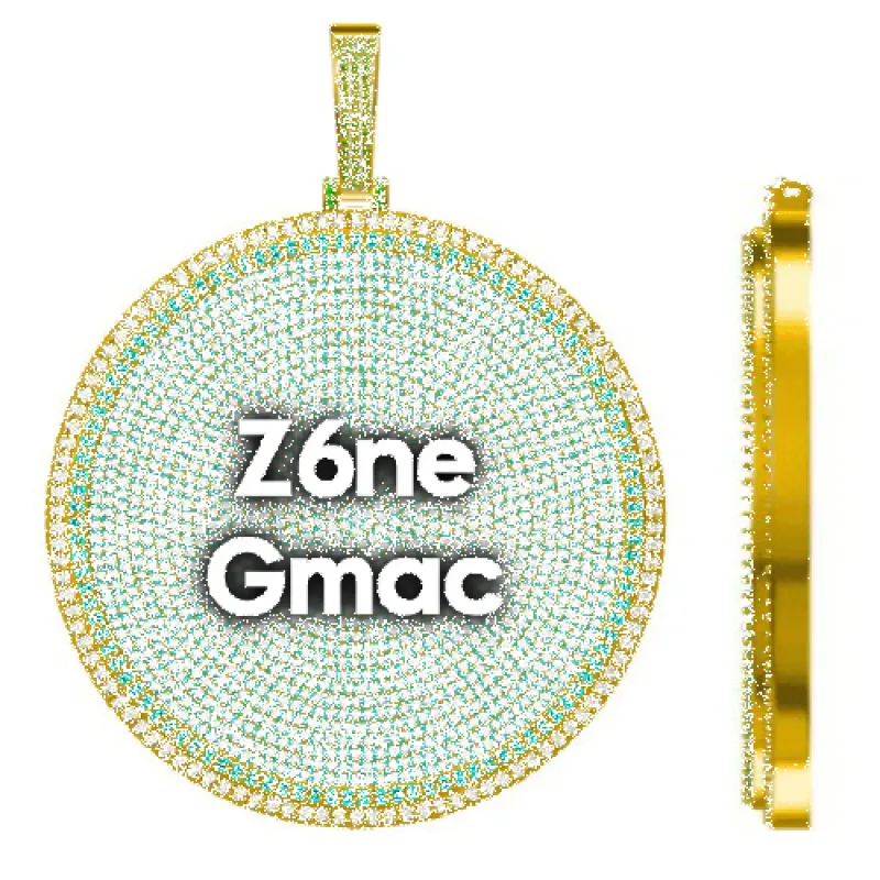 CUSTOM LETTER NECKLACE 3D BIG DISC sold by The GUU Shop