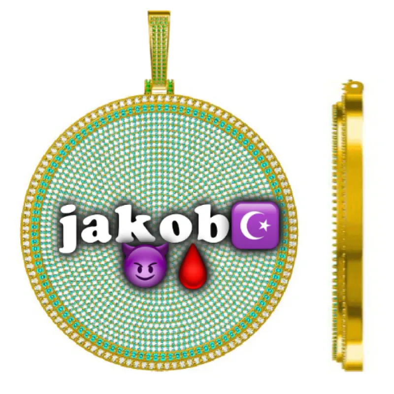 CUSTOM LETTER NECKLACE 3D BIG DISC sold by The GUU Shop