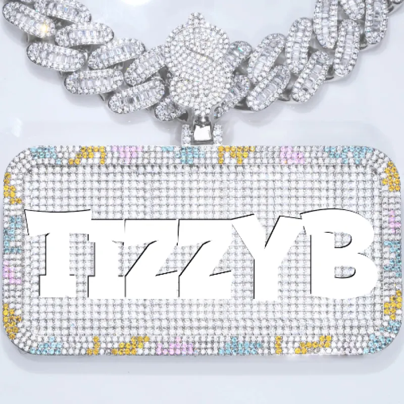 CUSTOM LETTER NECKLACE 3D COLORFUL SQUARE sold by The GUU Shop