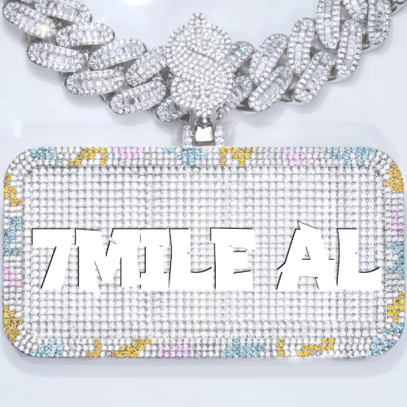 CUSTOM LETTER NECKLACE 3D COLORFUL SQUARE sold by The GUU Shop