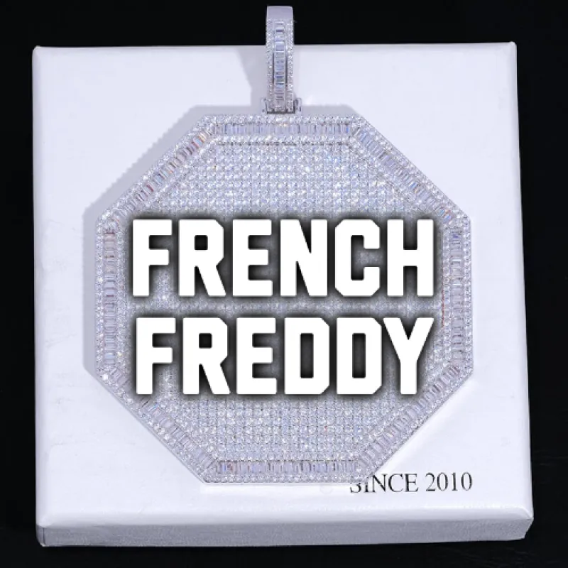 CUSTOM LETTER NECKLACE 3D BIG OCTAGON sold by The GUU Shop