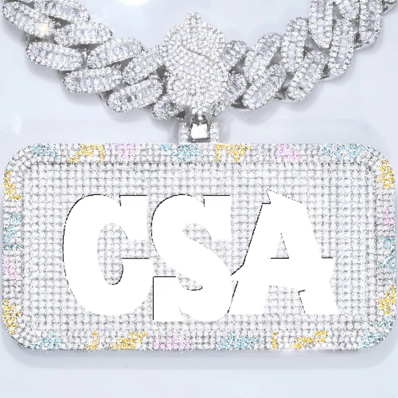 CUSTOM LETTER NECKLACE 3D COLORFUL SQUARE sold by The GUU Shop