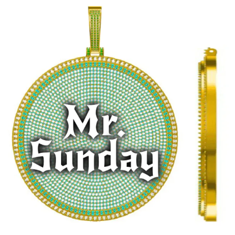 CUSTOM LETTER NECKLACE 3D BIG DISC sold by The GUU Shop