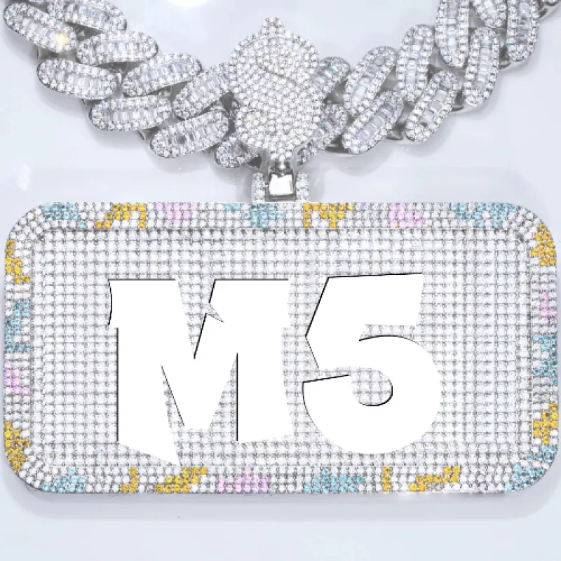 CUSTOM LETTER NECKLACE 3D COLORFUL SQUARE sold by The GUU Shop