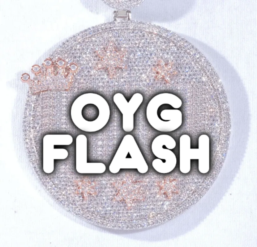 CUSTOM LETTER NECKLACE 3D BIG CROWN DISC sold by The GUU Shop