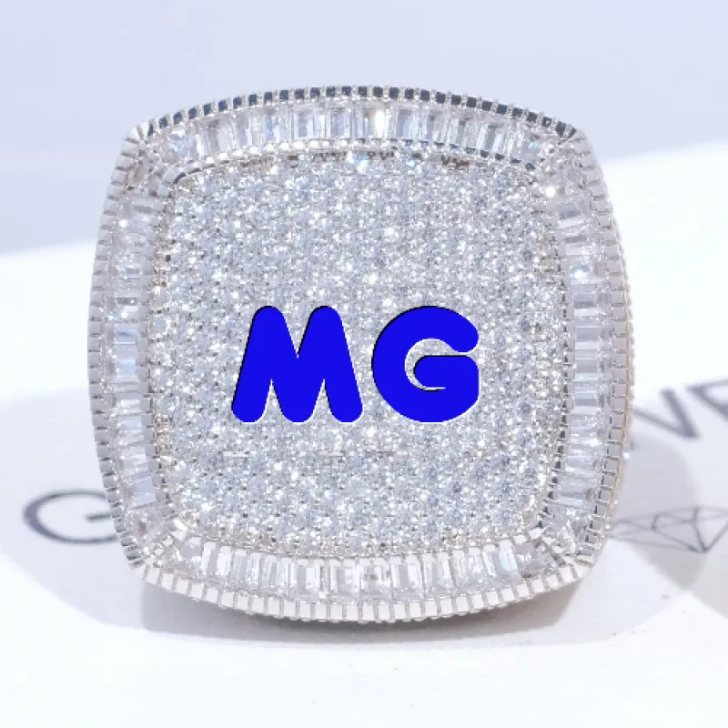 CUSTOM LETTER 3D ICED RING sold by The GUU Shop