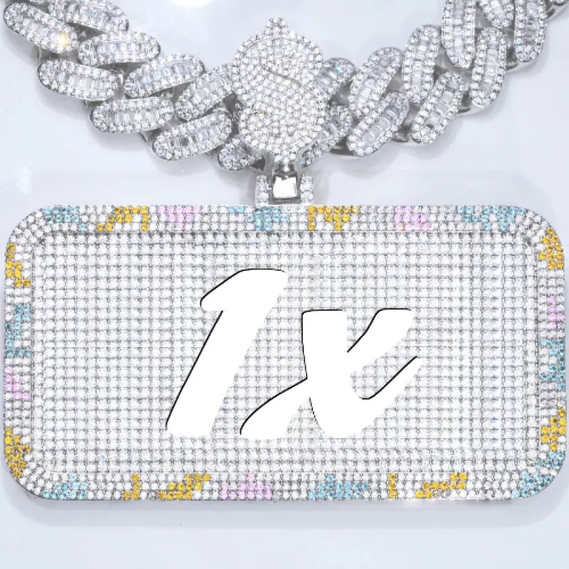 CUSTOM LETTER NECKLACE 3D COLORFUL SQUARE sold by The GUU Shop