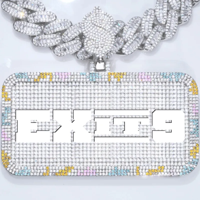 CUSTOM LETTER NECKLACE 3D COLORFUL SQUARE sold by The GUU Shop