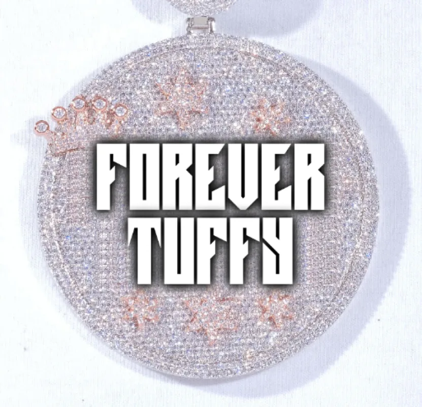 CUSTOM LETTER NECKLACE 3D BIG CROWN DISC made by The GUU Shop