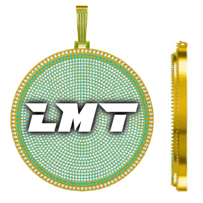 CUSTOM LETTER NECKLACE 3D BIG DISC sold by The GUU Shop