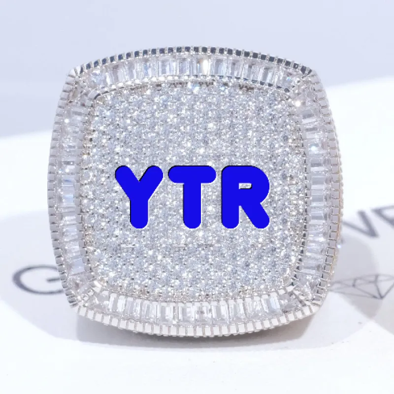 CUSTOM LETTER 3D ICED RING sold by The GUU Shop