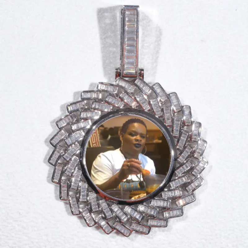 Large 3D Baguette Custom Picture Pendant sold by The GUU Shop