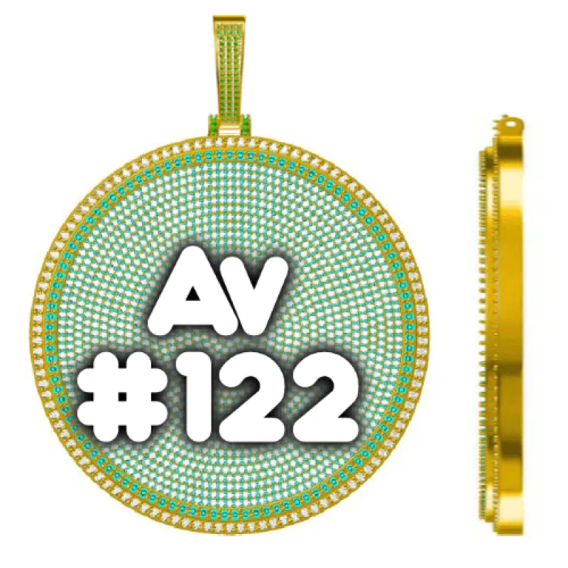 CUSTOM LETTER NECKLACE 3D BIG DISC sold by The GUU Shop