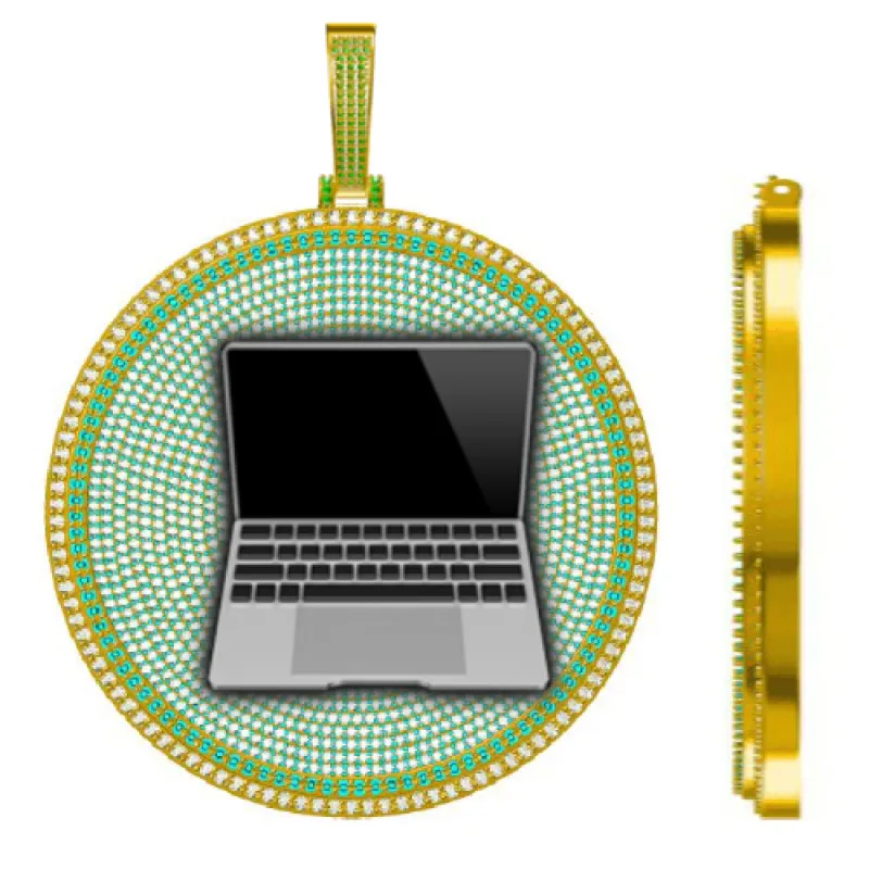 CUSTOM LETTER NECKLACE 3D BIG DISC sold by The GUU Shop