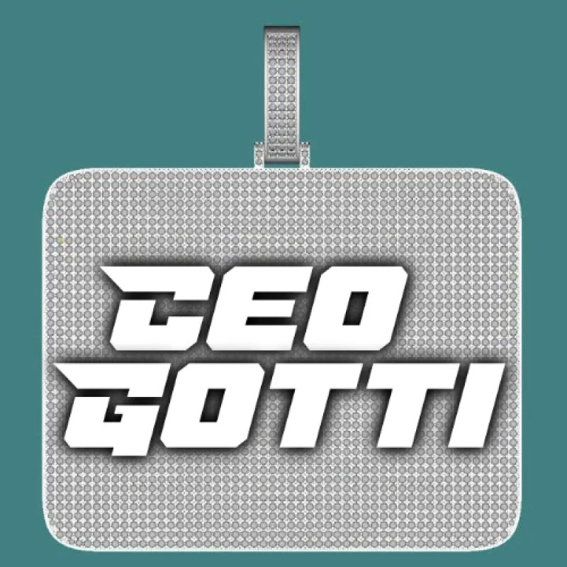 CUSTOM LETTER NECKLACE 3D BIG SQUARE sold by The GUU Shop