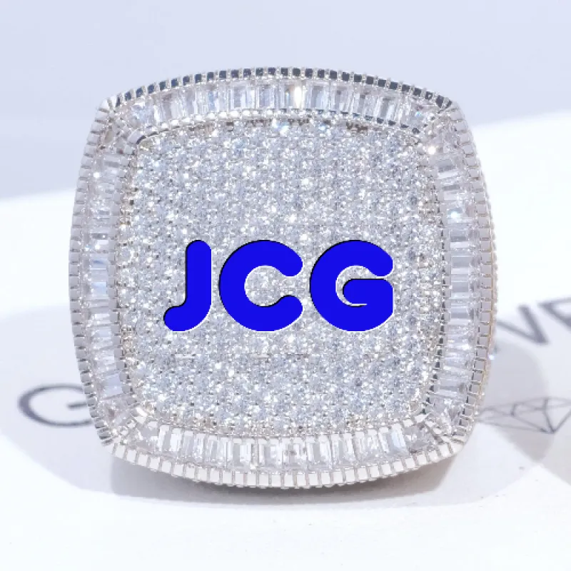 CUSTOM LETTER 3D ICED RING made by The GUU Shop