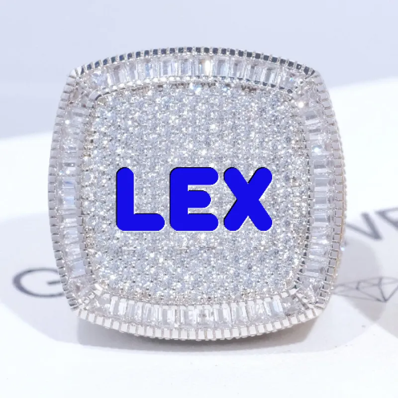 CUSTOM LETTER 3D ICED RING sold by The GUU Shop