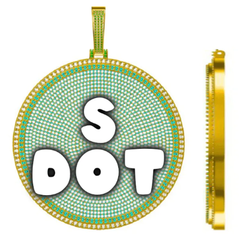 CUSTOM LETTER NECKLACE 3D BIG DISC sold by The GUU Shop