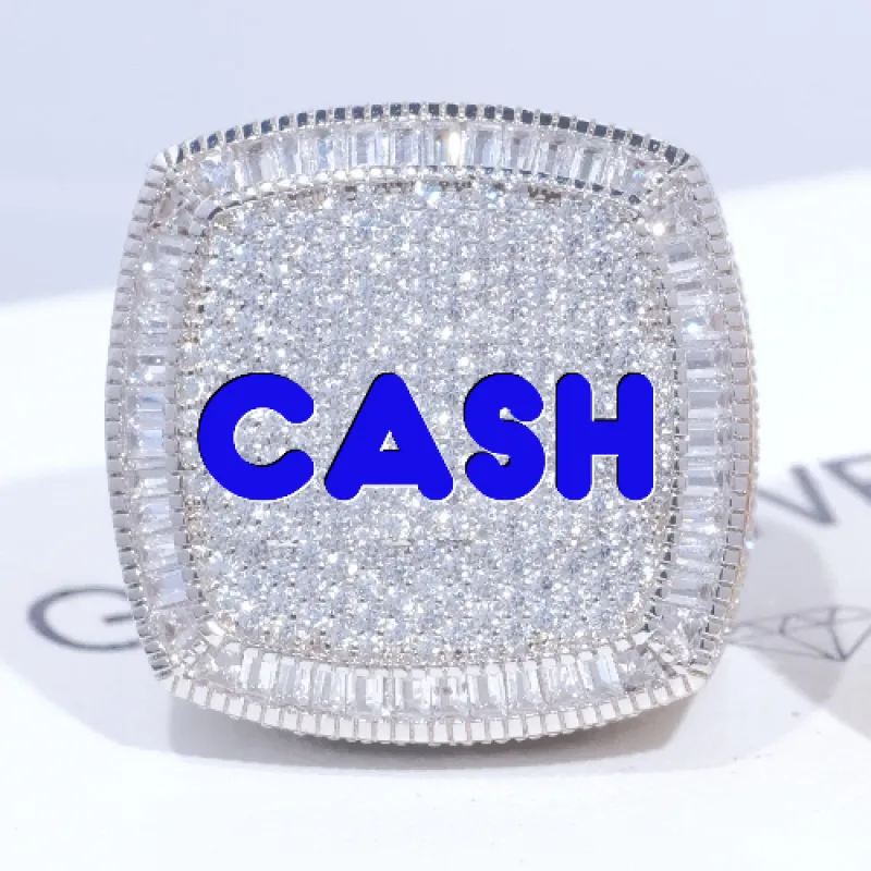 CUSTOM LETTER 3D ICED RING sold by The GUU Shop