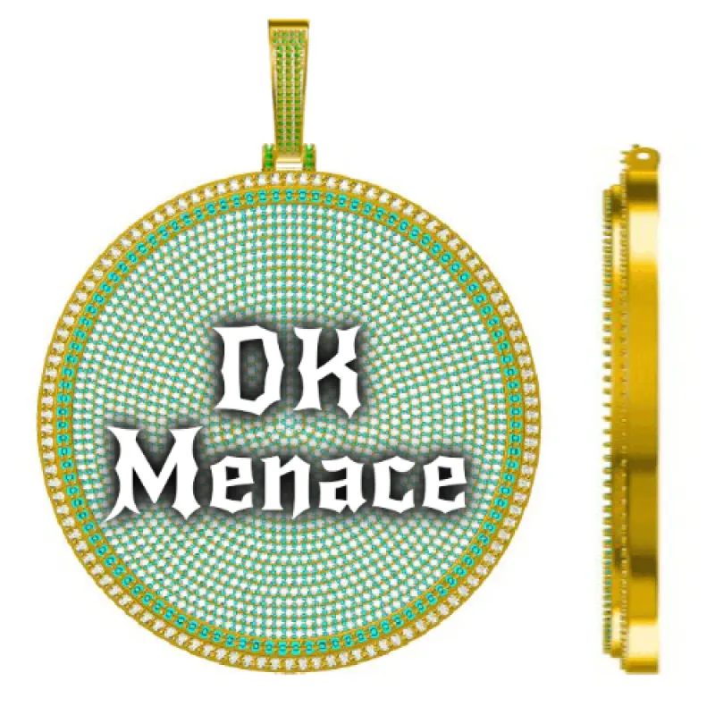 CUSTOM LETTER NECKLACE 3D BIG DISC sold by The GUU Shop