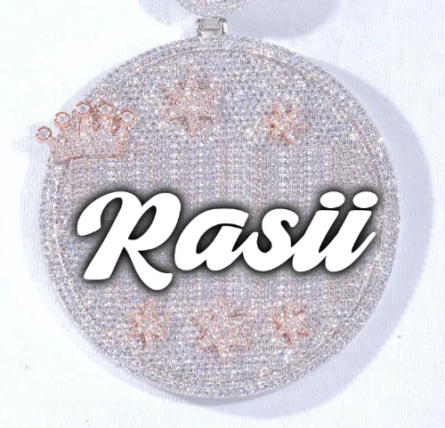 CUSTOM LETTER NECKLACE 3D BIG CROWN DISC sold by The GUU Shop