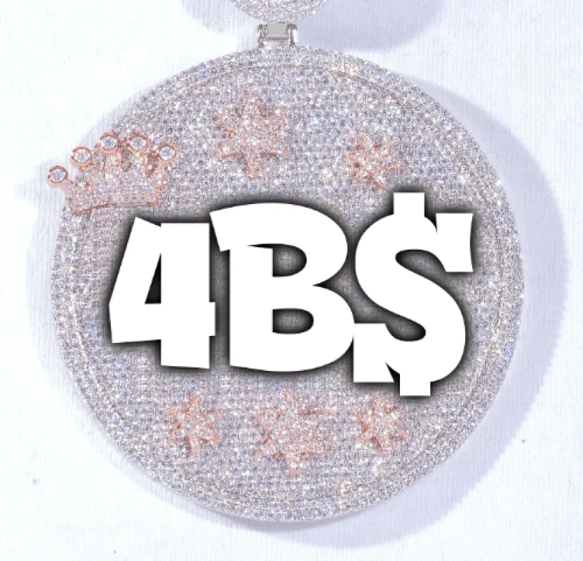 CUSTOM LETTER NECKLACE 3D BIG CROWN DISC sold by The GUU Shop