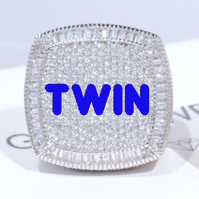 CUSTOM LETTER 3D ICED RING sold by The GUU Shop