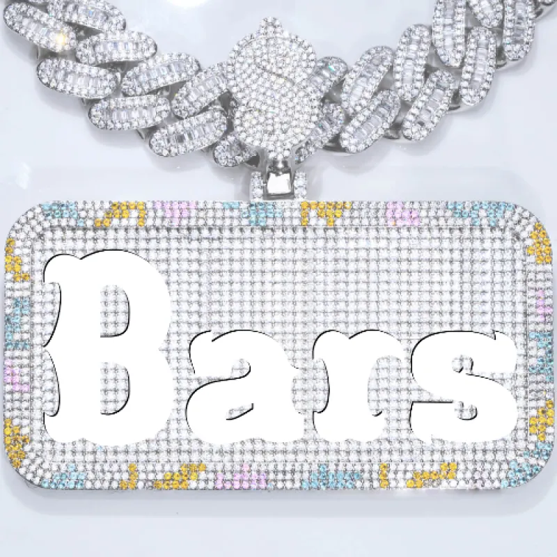 CUSTOM LETTER NECKLACE 3D COLORFUL SQUARE sold by The GUU Shop