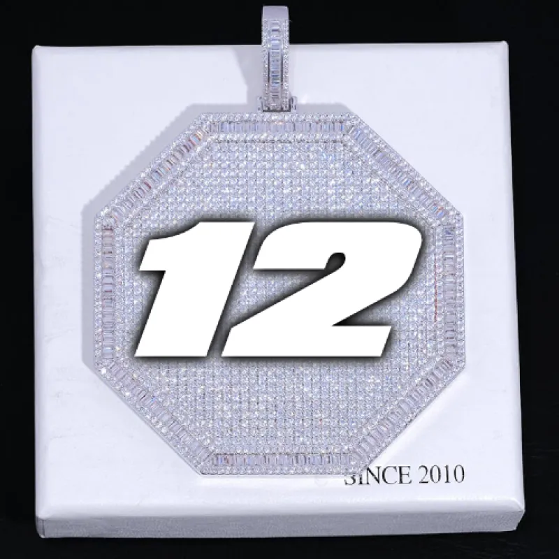 CUSTOM LETTER NECKLACE 3D BIG OCTAGON sold by The GUU Shop