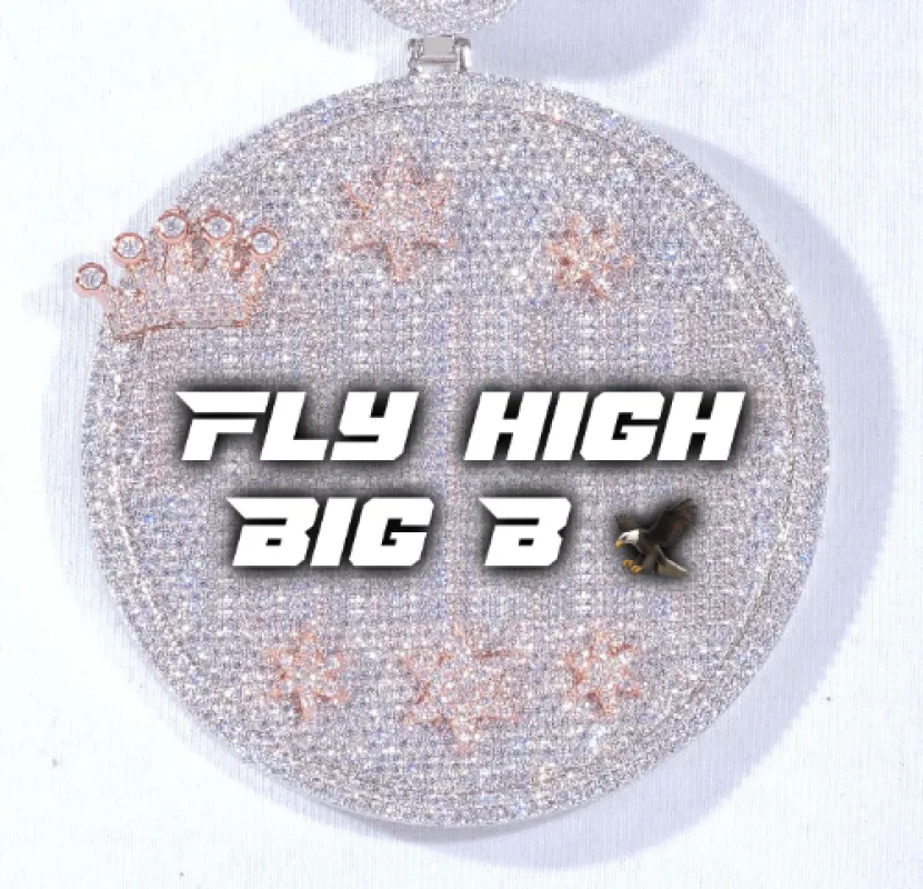 CUSTOM LETTER NECKLACE 3D BIG CROWN DISC sold by The GUU Shop