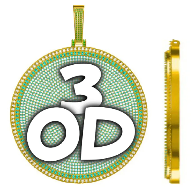 CUSTOM LETTER NECKLACE 3D BIG DISC sold by The GUU Shop