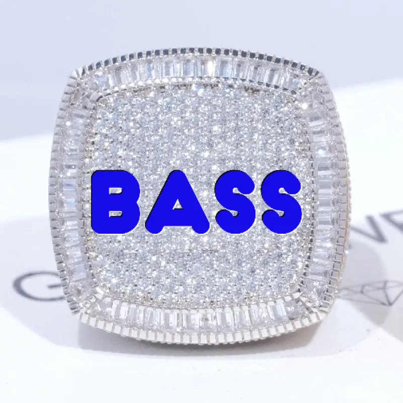 CUSTOM LETTER 3D ICED RING sold by The GUU Shop