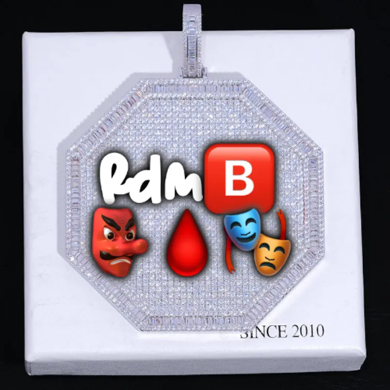 CUSTOM LETTER NECKLACE 3D BIG OCTAGON sold by The GUU Shop