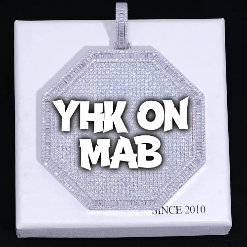 CUSTOM LETTER NECKLACE 3D BIG OCTAGON sold by The GUU Shop