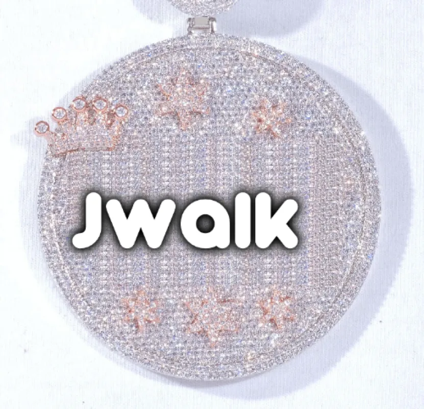 CUSTOM LETTER NECKLACE 3D BIG CROWN DISC sold by The GUU Shop