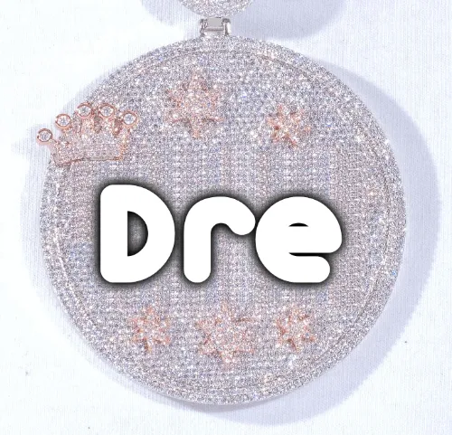 CUSTOM LETTER NECKLACE 3D BIG CROWN DISC sold by The GUU Shop