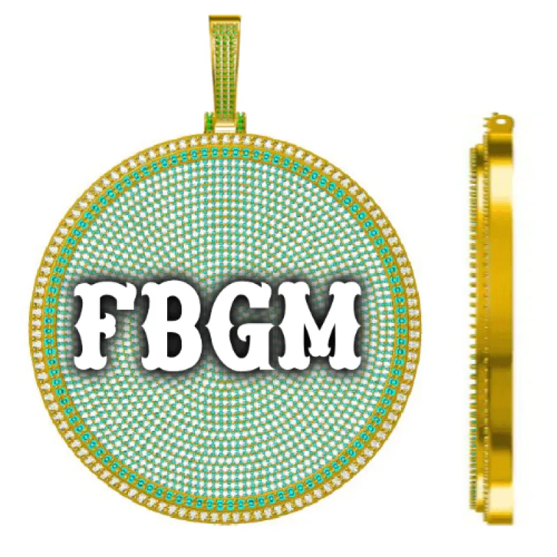 CUSTOM LETTER NECKLACE 3D BIG DISC sold by The GUU Shop