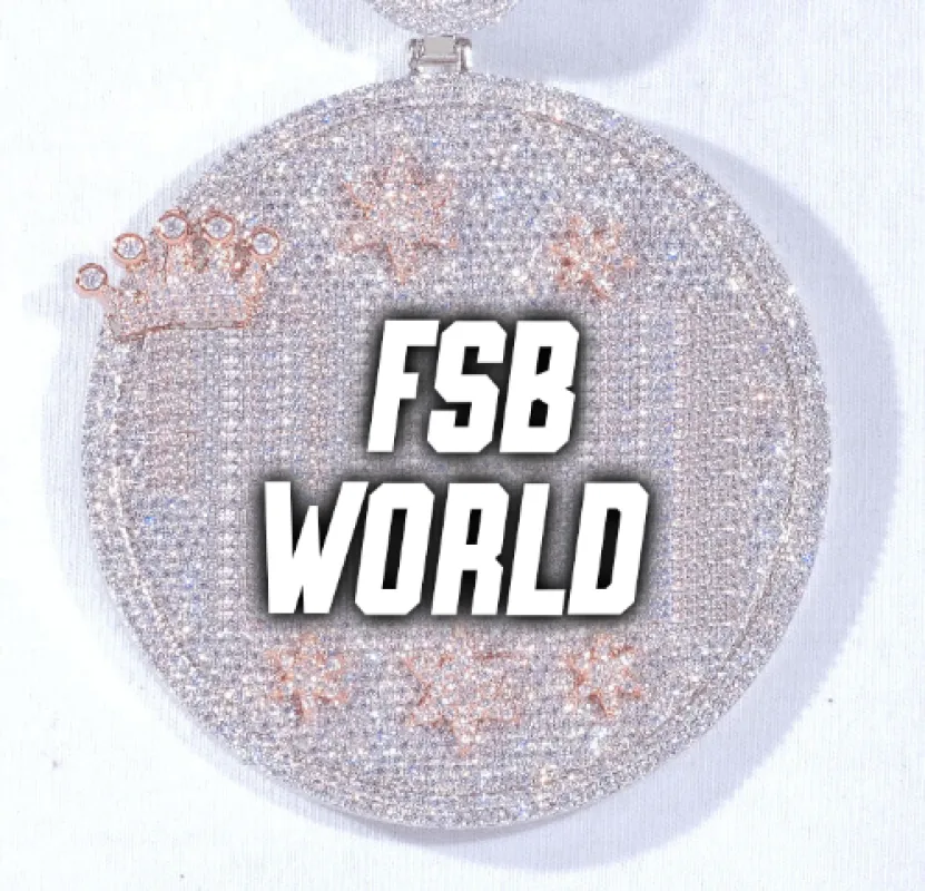 CUSTOM LETTER NECKLACE 3D BIG CROWN DISC sold by The GUU Shop