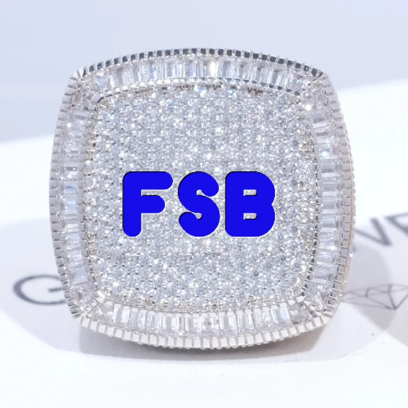 CUSTOM LETTER 3D ICED RING sold by The GUU Shop