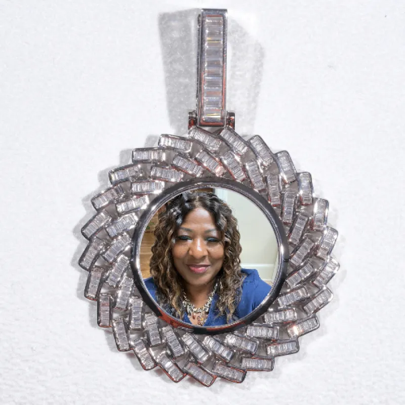 Large 3D Baguette Custom Picture Pendant sold by The GUU Shop