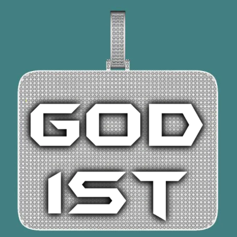 CUSTOM LETTER NECKLACE 3D BIG SQUARE sold by The GUU Shop