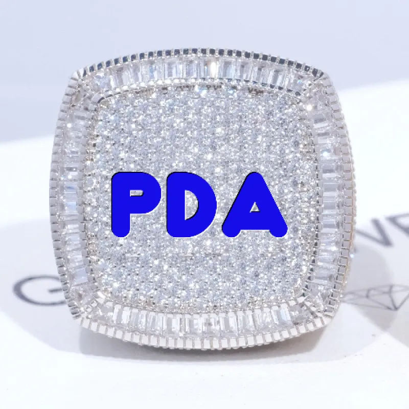 CUSTOM LETTER 3D ICED RING sold by The GUU Shop