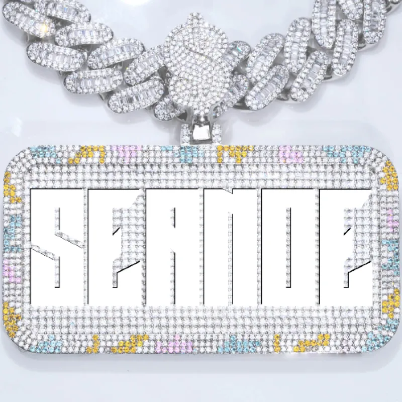 CUSTOM LETTER NECKLACE 3D COLORFUL SQUARE sold by The GUU Shop