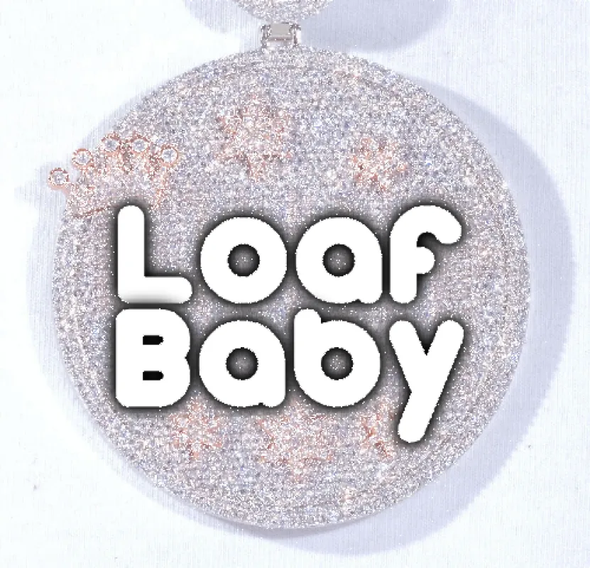 CUSTOM LETTER NECKLACE 3D BIG CROWN DISC made by The GUU Shop