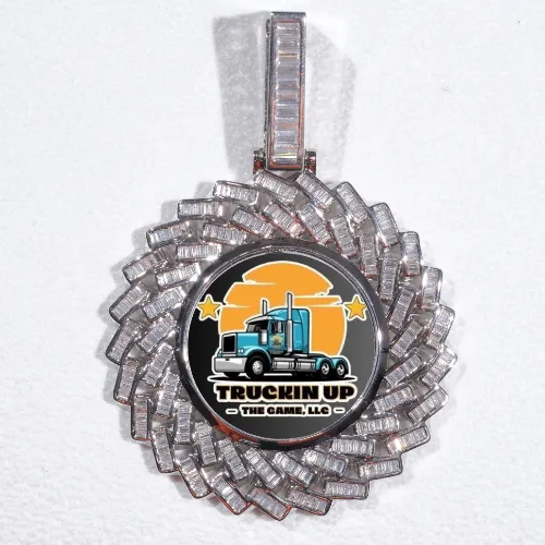 Large 3D Baguette Custom Picture Pendant sold by The GUU Shop