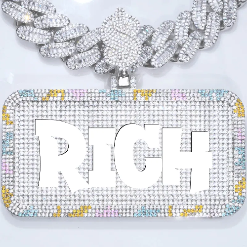 CUSTOM LETTER NECKLACE 3D COLORFUL SQUARE sold by The GUU Shop