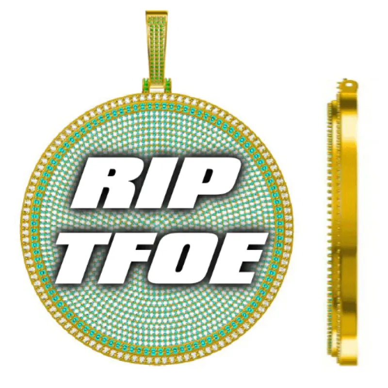 CUSTOM LETTER NECKLACE 3D BIG DISC sold by The GUU Shop