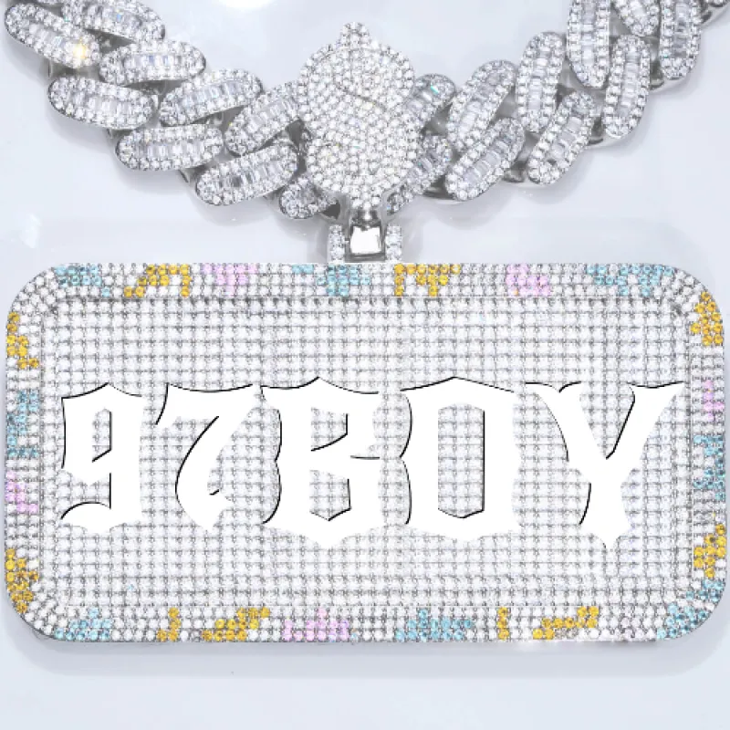 CUSTOM LETTER NECKLACE 3D COLORFUL SQUARE sold by The GUU Shop