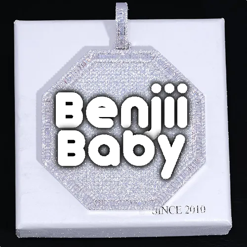 CUSTOM LETTER NECKLACE 3D BIG OCTAGON sold by The GUU Shop